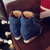Platform Zipper Wedge Sneakers