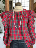 Plaid Ruffle Blouse Top