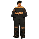 Plus Size Elegant Mesh Romper