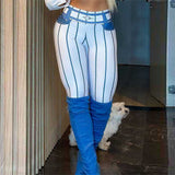 Jeans Stripe Print Leggings