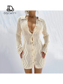 Knitted Short Button Dress