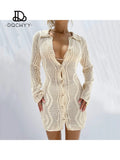 Knitted Short Button Dress