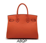 Luxury Genuine Leather Lock Handbag