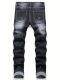 Stitched Embroidery Slim  Fit Jeans
