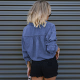 Jean Cropped Drawstring Top