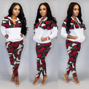 Thick Camo Zipper Sweat Suit