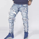 Slim Fit Multi Straps Jeans