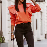 Monochromatic Fitted Fleece Sweatshirt