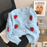 V-neck Strawberry Cardigan