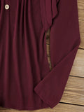 Pullover Button Lace Blouse Top