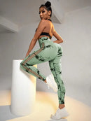 Tie Dye Side  Hollow  Leggings