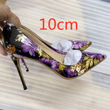Pointed Flowers Heels