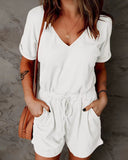 Casual Jogger Drawstring Romper Shorts