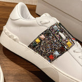 Rhinestone Rivets White Sneakers
