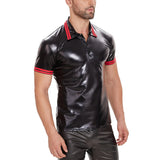 Leather Polo Shirt Top