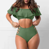 Ruffled Off Shoulder Bikini