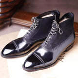 Bullock Flock Lace-up Round Toe Boots