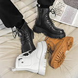 Leather Street Style Boots
