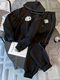 Three Dimensional Flowers Sweat Suit