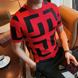 Argyle Lapel Crew Neck Shirt
