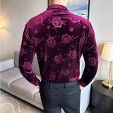 Velvet Flower Dress Shirt