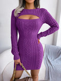 Cut Out Knitted Sweater Dress