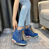 Platform Zipper Wedge Sneakers
