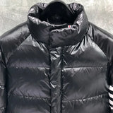 Down-Filled Matte Nylon 4 Stripe Jacket