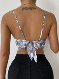 Back Tie  Paisley Tank Top