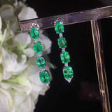 Natural Emerald Earrings Drop Earrings