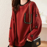 Beading Gauze  Sweatshirt