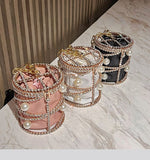Rhinestones Metal Pearl Clutch