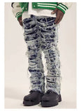 Tide Washed Blue Ripped Jeans