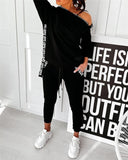 Zipper Love Strap Sweat Suit