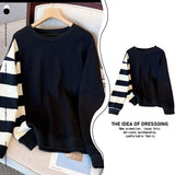 Stripe Casual Sleeve Sweatshirt