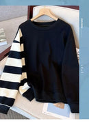 Stripe Casual Sleeve Sweatshirt