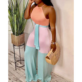 3 Contrast Color Halter Ropmer
