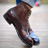 Bullock Flock Lace-up Round Toe Boots
