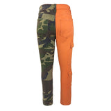 Straight Orange And Camo Jeans