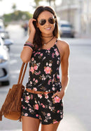 Loose Floral Beach Romper Shorts