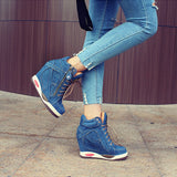 Platform Zipper Wedge Sneakers