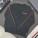 Luxury O-Neck Striped Sweater