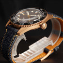 Jeans Strap Wood Grain Watch