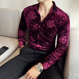 Velvet Flower Dress Shirt