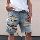 Ripped  Loose Fit Jean Shorts