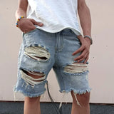 Ripped  Loose Fit Jean Shorts