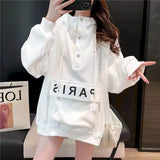 Paris 3 Button Pocket Sweater Hoodie