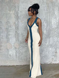 Front Stripe V Neck Dress