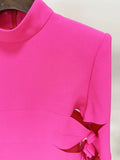 Cut Out Side Fluorescence Pink Dress