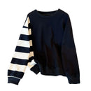 Stripe Casual Sleeve Sweatshirt